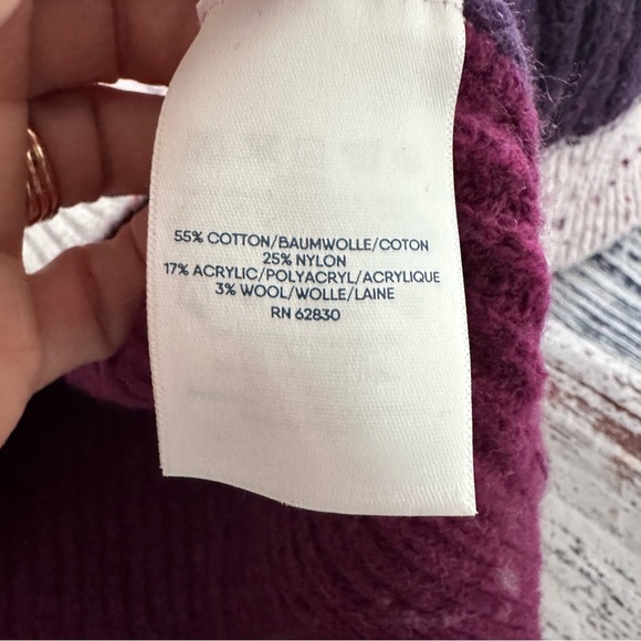 Lands’ End Multicolor Cable Knit Oversized Sweater - Picture 6 of 8